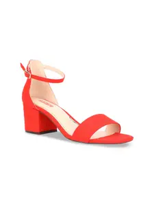Bata Women Red Solid Block Heels