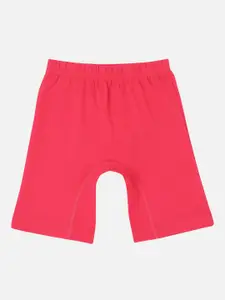 PROTEENS Girls Fuchsia Pink Solid Slim Fit Biker Shorts