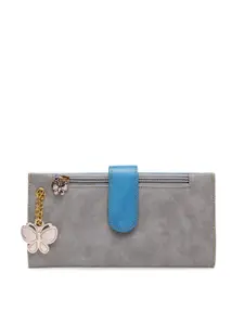 Butterflies Women Grey & Blue Printed Zip Around Wallet