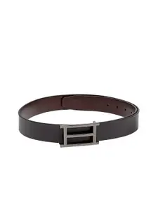 Carlton London Men Black & Brown Solid  Leather Reversible Belt