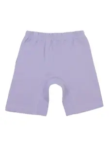 PROTEENS Girls Lavender Solid Slim Fit Sports Shorts