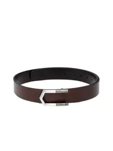 Carlton London Men Brown & Black Solid Reversible Leather Belt