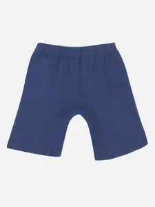 PROTEENS Girls Navy Blue Solid Slim Fit Sports Shorts