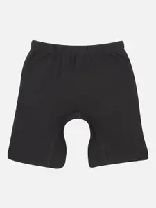 PROTEENS Girls Black Solid Slim Fit Sports Shorts