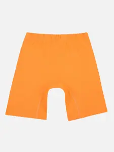 PROTEENS Girls Orange Solid Slim Fit Sports Shorts