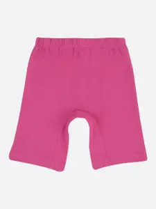 PROTEENS Girls Pink Solid Slim Fit Biker Shorts