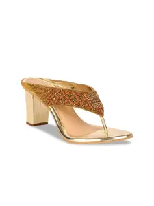 Bata Bata Women Gold-Toned Embellished Heels