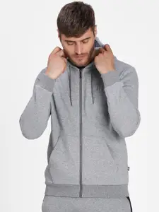 Puma Men Grey Solid Modern Basics Full-Zip Regular Fit Hoodie