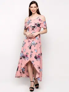 Slenor Women Pink Printed Maxi Dress