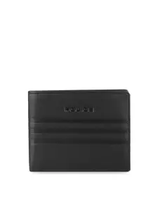 Police Men Black Solid Leather Two Fold Wallet