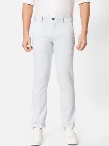 J Hampstead Men Blue Regular Fit Solid Regular Trousers