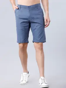 HIGHLANDER Men Blue Solid Slim Fit Regular Shorts