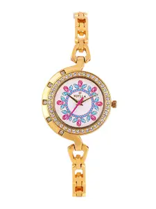 Voylla Women Gold-Toned & Pink Analogue Watch 8905124081237