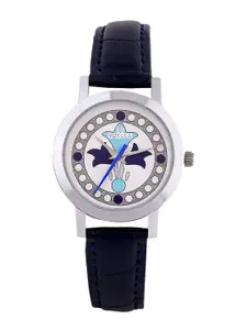 Voylla Women Silver-Toned & Blue Analogue Watch 8905124081671