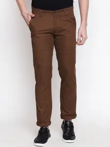 BYFORD by Pantaloons Men Brown Slim Fit Solid Regular Trousers