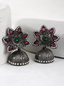 Fabstreet Silver-Plated Handcrafted Classic Jhumkas