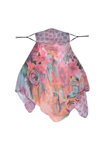 SWAYAM Women Multicoloured Printed 3-Ply Anti-Pollution Reusable Protective Outdoor Mask Cum Scarf
