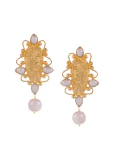 Silvermerc Designs Gold-Plated & White Classic Drop Earrings