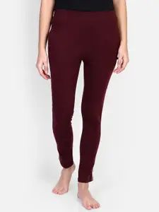 PROTEENS Maroon Women Solid Lounge Pant