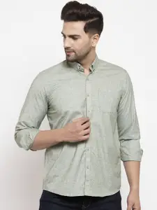 JAINISH Men Sea Green Regular Fit Self Design Casual Shirt