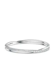 SWAROVSKI White Bracelet Rhodium-Plated Bangle-Style Bracelet