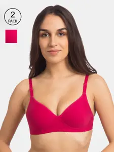 Tweens Pack Of 2 Solid Non-Wired Lightly Padded Everyday Bra TW-91100-2PC-DPK