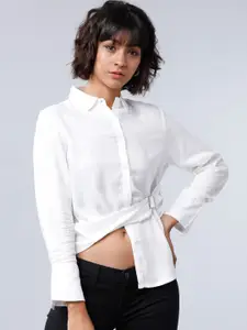 Tokyo Talkies Women White Regular Fit Solid Casual Shirt