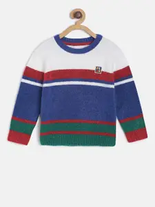MINI KLUB Boys Multicoloured Acrlic Striped Pullover Sweater
