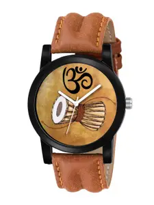 SWADESI STUFF Boys Brown Leather Analogue Watch SDS 39-brown