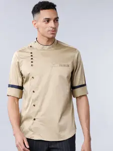 HIGHLANDER Men Beige Slim Fit Solid Casual Shirt
