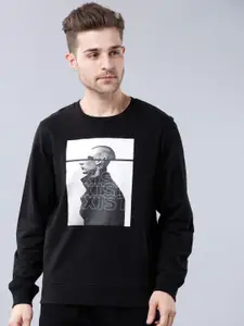 LOCOMOTIVE Men Black Printed Sweatshirt