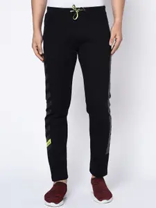 Octave Men Black Solid Straight-Fit Track Pants