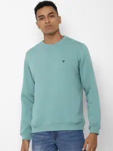 Allen Solly Men Green Solid Sweatshirt