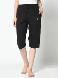 MACK JONNEY Women Black Solid Lounge Shorts
