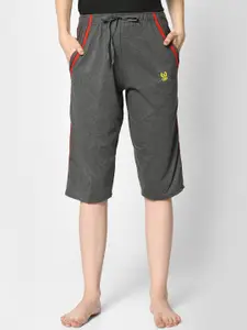 MACK JONNEY Women Grey Solid Lounge Shorts