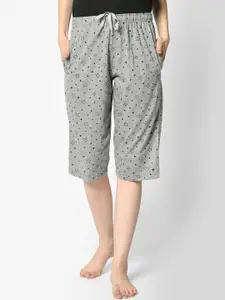 MACK JONNEY Women Grey Printed Lounge Shorts