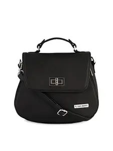 FLYING BERRY Black Solid Satchel