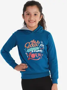 Naughty Ninos Naughty Ninos Girls Blue Printed Hooded Sweatshirt