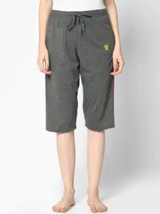 MACK JONNEY Women Grey Solid Lounge Shorts