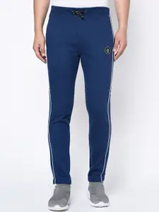 Octave Men Navy Blue Solid Straight-Fit Track Pants