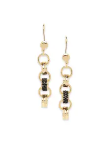 Moon Dust Gold-Plated & Black Quirky Drop Earrings