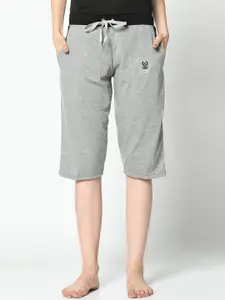 MACK JONNEY Women Grey Solid Lounge Shorts