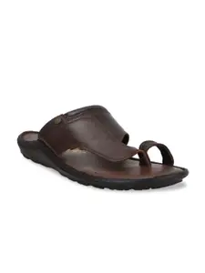 Bata Men Brown Comfort Leather Sandals