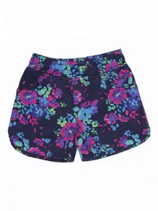 KiddoPanti Girls Multicoloured Printed Regular Fit Regular Shorts