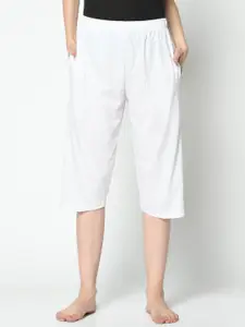 VIMAL JONNEY Women White Solid Lounge Shorts