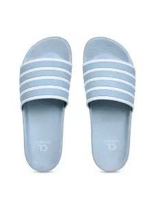 Carlton London sports Women Blue & White Striped Sliders