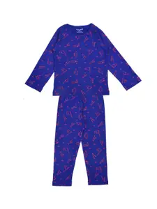 FUNKRAFTS Girls Conversational Printed Night suit
