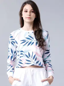 Tokyo Talkies Women White Printed Sweatshirt