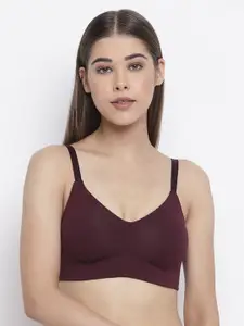 Enamor Maroon Non-Wired Non Padded Full Coverage Everyday Tshirt Bra A027