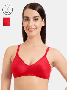 KOMLI Pack Of 2 Solid Non-Wired Non Padded Everyday Bras K-9103-2PC